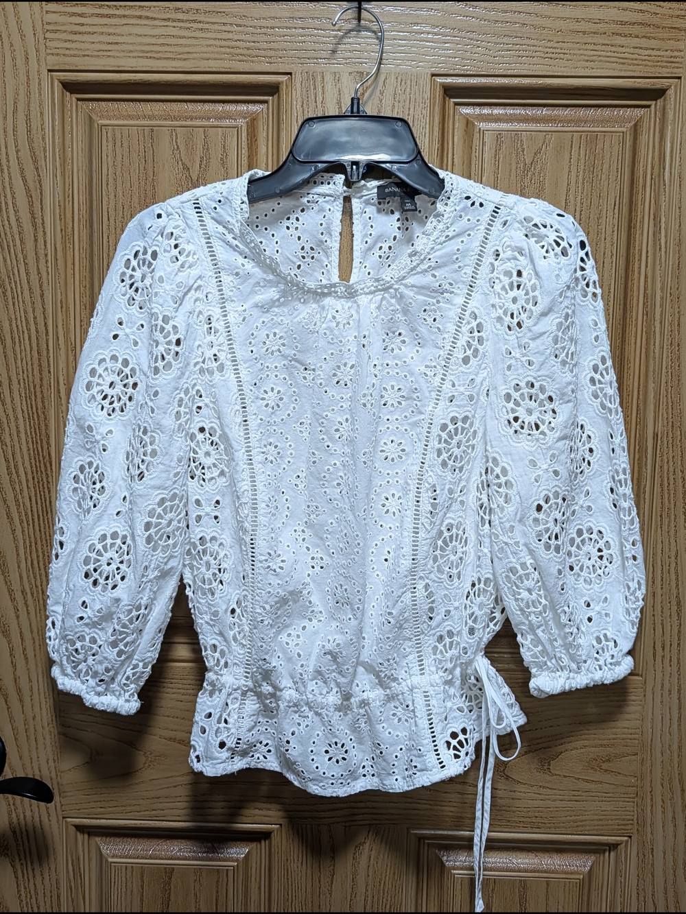 Banana Republic White Eyelet Lace Blouse